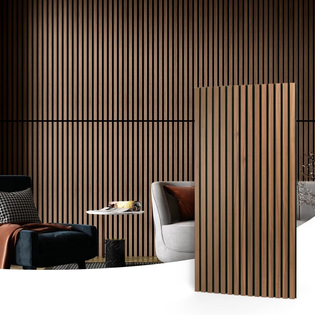 Transform your interiors with our premium wood slat acoustic panels, designed to improve sound quality while adding a touch of elegance to your walls and ceilings.